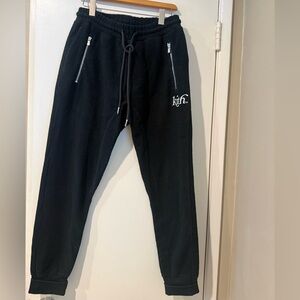 Men’s Kith Premium Brushed French Terry Cotton Joggers (Black)